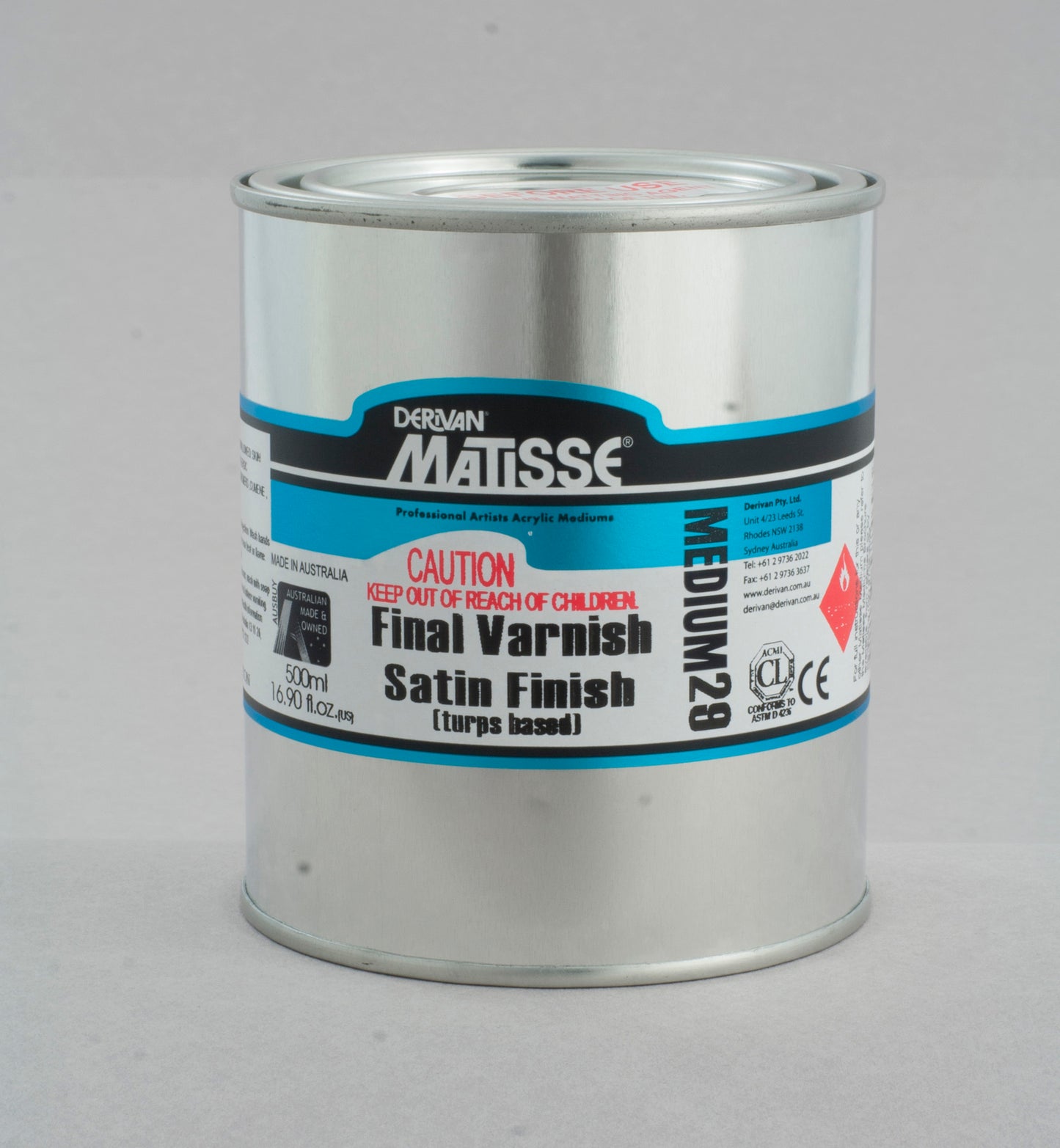 Derivan Matisse, Medium, MM29 - Final Varnish Satin Finish