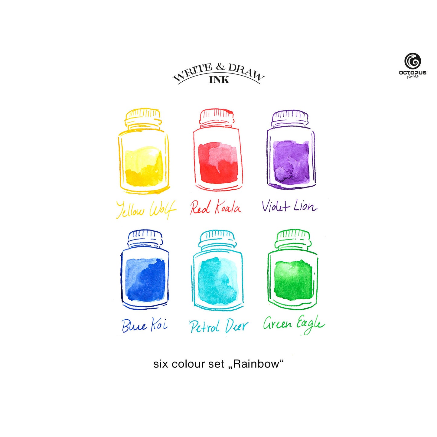 Octopus Write and Draw Ink Set, Rainbow