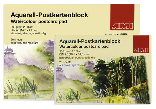 Aquarell-Postkartenblock 300 g/m²