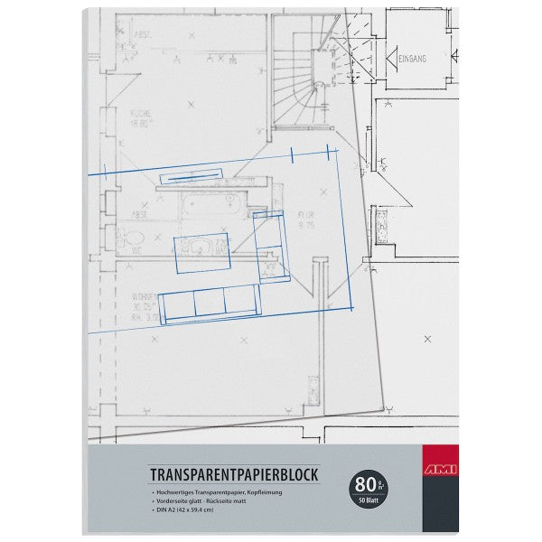 Transparentpapierblock 80 g/m²