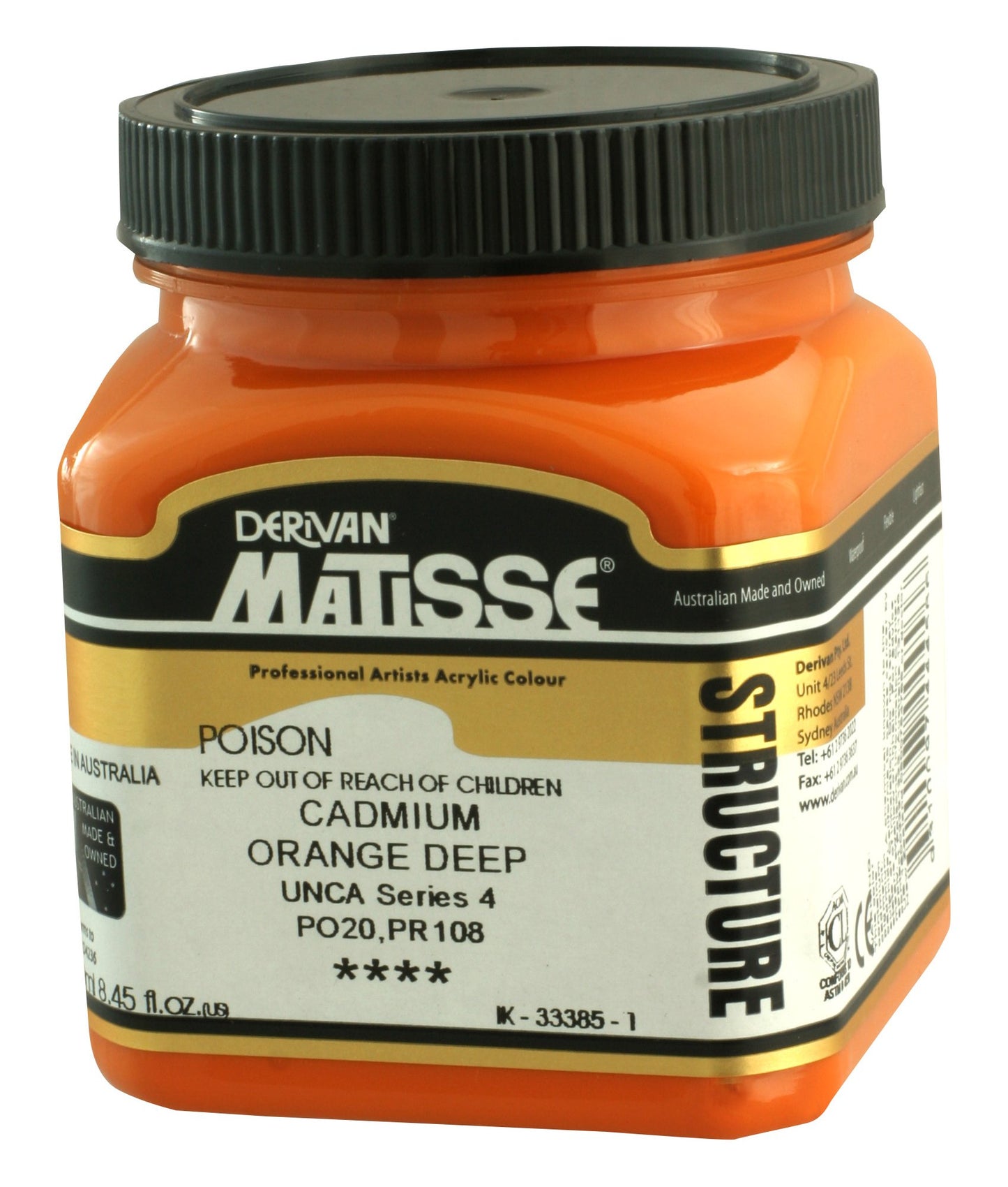 Derivan Matisse, Structure, Cadmium Orange Deep