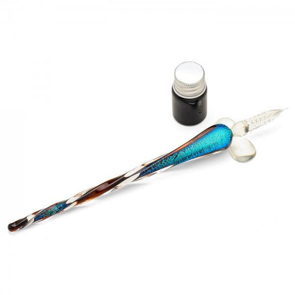 Glasfeder-Set mit Ablage und Tinte