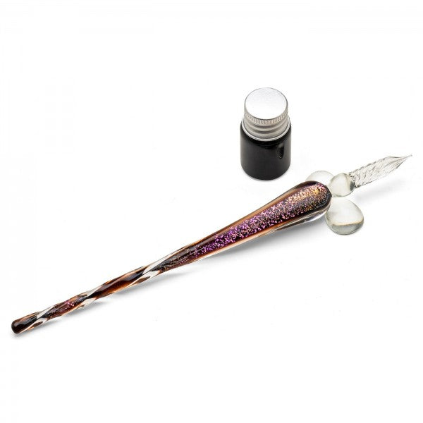 Glasfeder-Set mit Ablage und Tinte