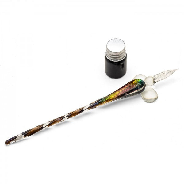 Glasfeder-Set mit Ablage und Tinte