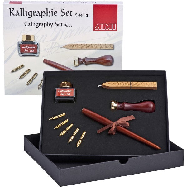 Kalligraphie Set 9tlg. mit Federhalter