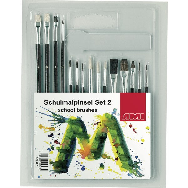Schulmalpinsel Set 2, 15tlg.
