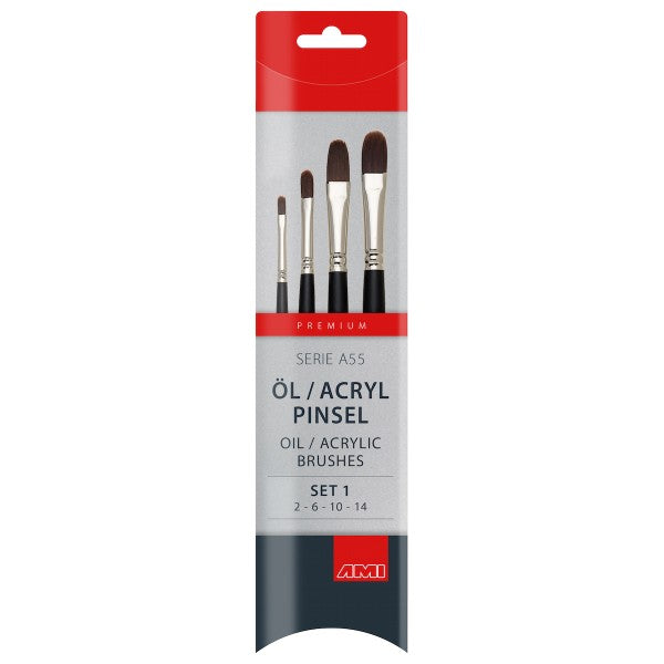 Öl- u. Acrylmalpinsel Serie A55 Set