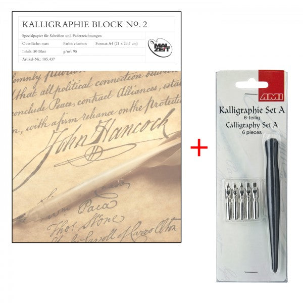 Kalligraphieblock A4, Set A