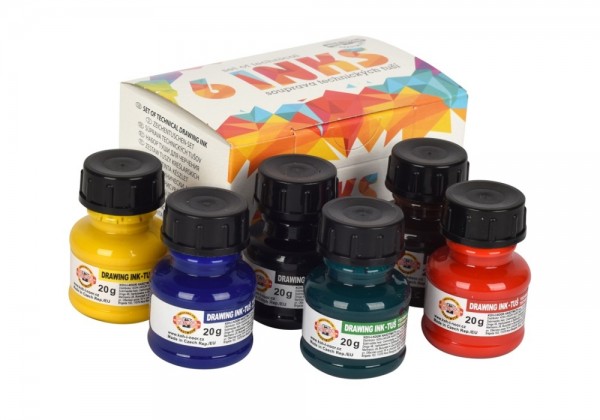 Koh-I-Noor Tech. Zeichentusche Set 6tlg