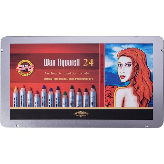 Koh-I-Noor - Wax Aquarell Set 24 Farben, Metalletui