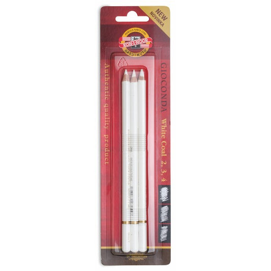 Koh-I-Noor - Gioconda Reißkohle weiß, Set 3tlg.
