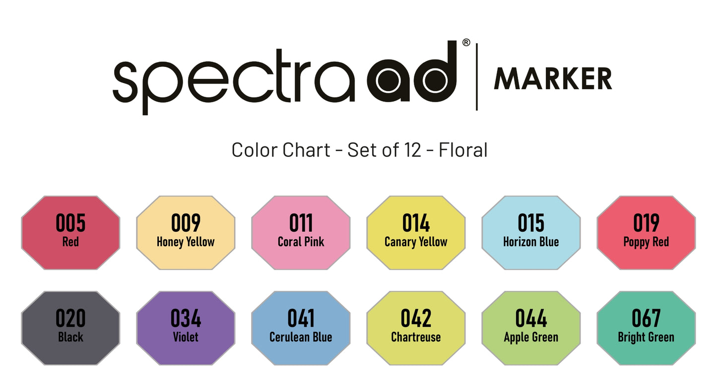 Set of 12 - Floral