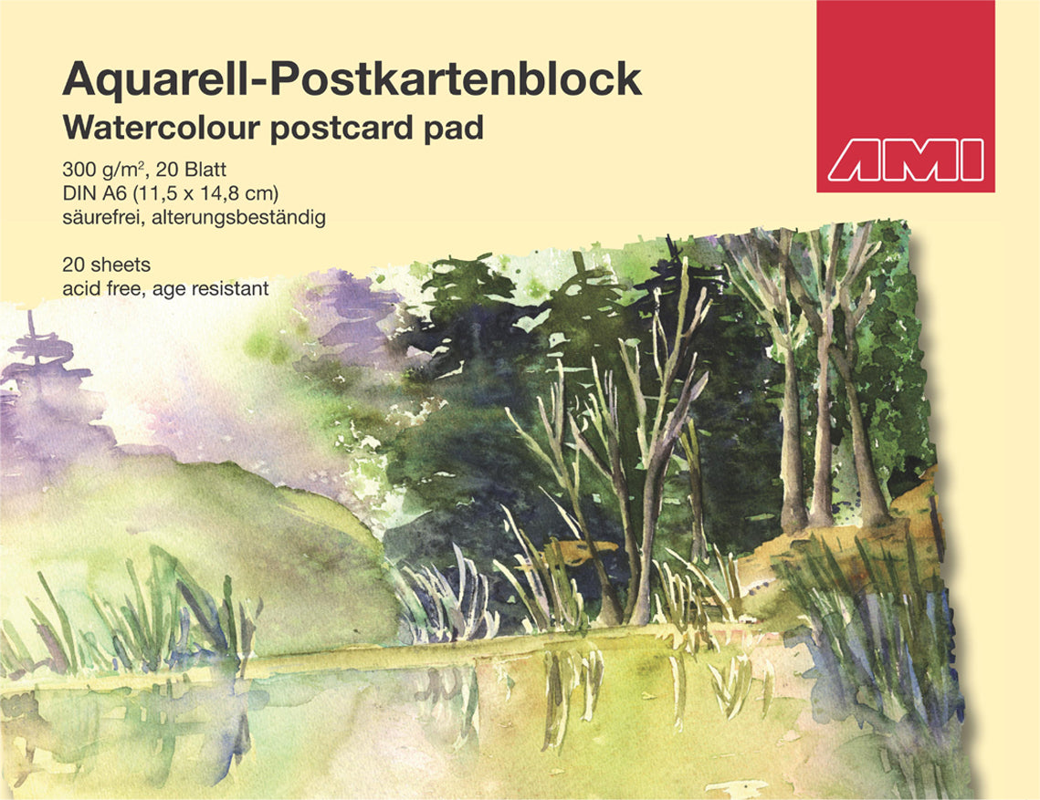 Aquarell-Postkartenblock 300 g/m²