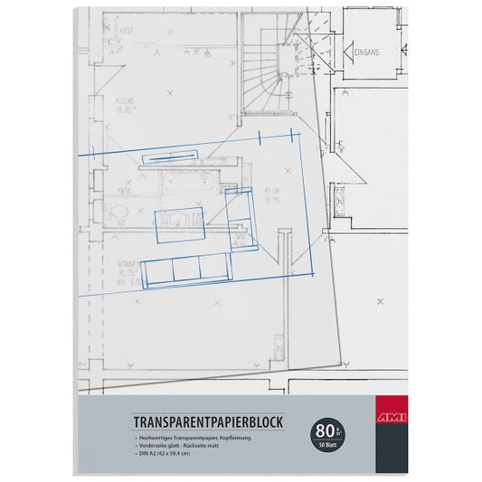 Transparentpapierblock 80 g/m²