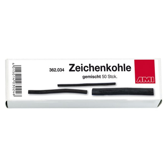 Zeichenkohle sortiert 62mm, 50 Stck.