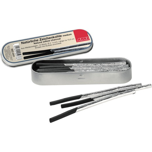 Zeichenkohle Weide 135mm, 12 Stck.