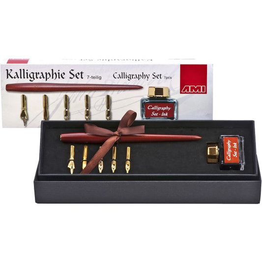 Kalligraphie Set 7tlg. mit Federhalter
