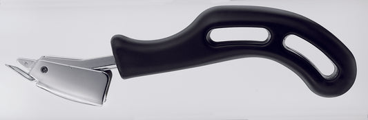 a pair of black scissors on a white surface