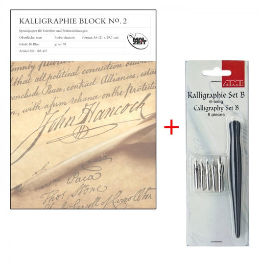 Kalligraphieblock A4, Set B